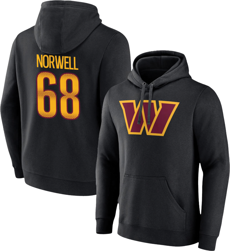 Norwell #68 Men's Washington Commanders Black Hoodie — The Andrew